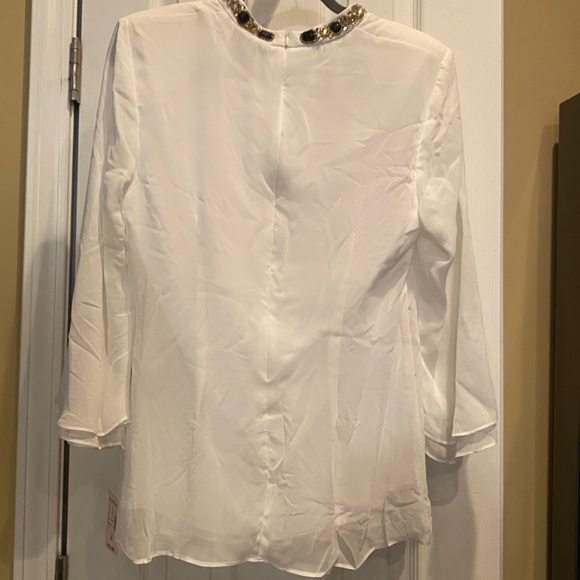 Dressbarn Collection beaded flowy Blouse Top - Picture 5 of 12